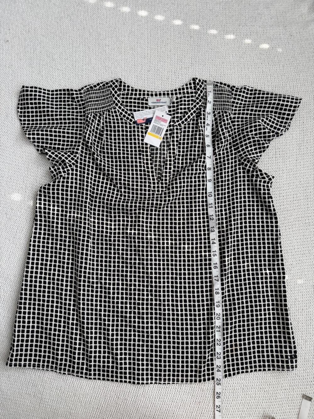 NWT! Vineyard Vines Black & White Checker Shirt Size Medium - Picture 5 of 7